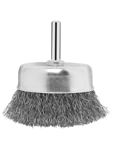 229 - BROSSE SOUCOUPE diam. 75 mm fil acier sur axe de 6 mm