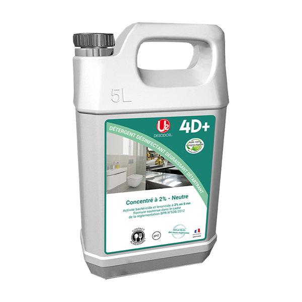 G21329 - 4D Virucide de surface à diluer 2% Sans Parfum 5 L