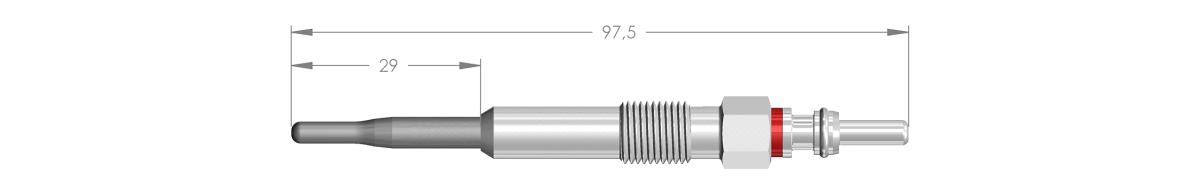 11016 - BOUGIE DE PRECHAUFFAGE VAG - longueur 97,5 mm