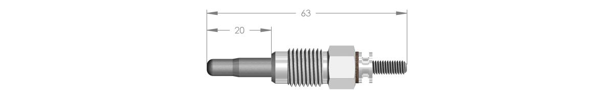 11025 - BOUGIE DE PRECHAUFFAGE VAG VOLVO - longueur 63 mm