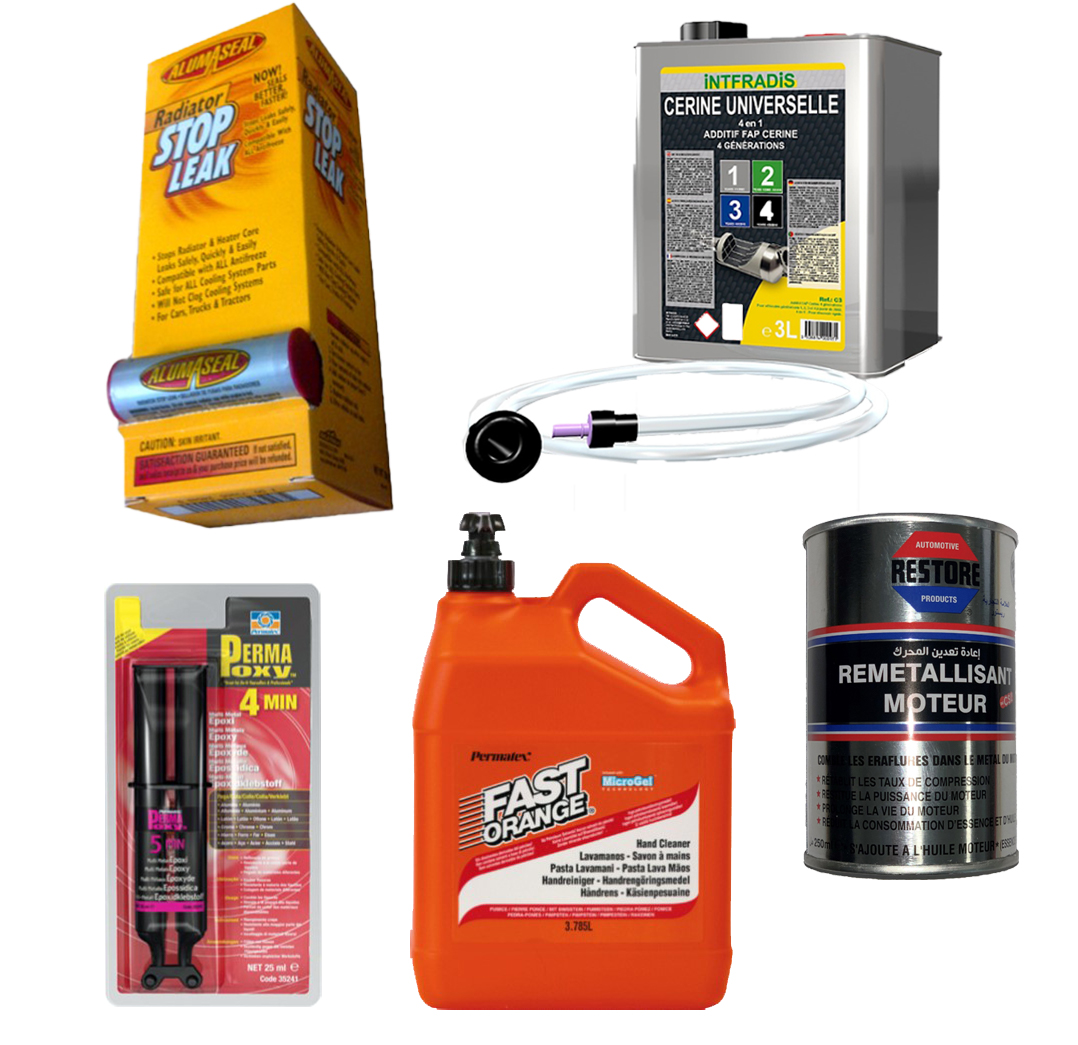 Additifs, produits d'entretien et réparation