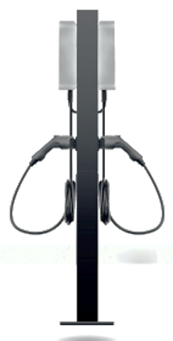 2198 - Poteau pour 2 bornes de charge VE