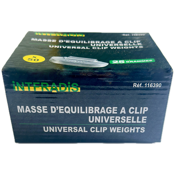 116390 - BOITE 50 MASSES 25G JANTES ACIER