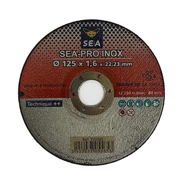 1652 - DISQUE A TRONCONNER DIAM 125 X 22 X 1.6 - PLAT