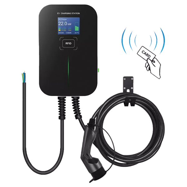 2153RFID - Borne murale VE avec câble 6 mètres 32A, 22kw triphasé T2