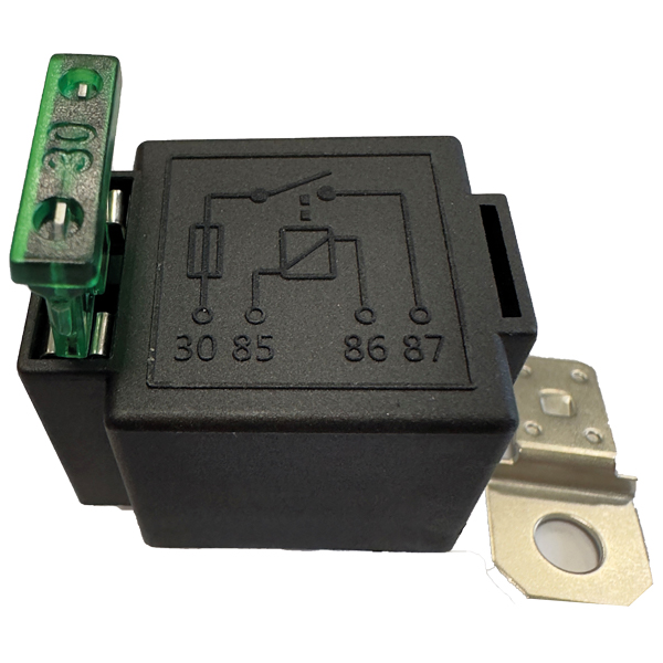 563.10BL - RELAIS CONTACTEUR + FUSIBLE 12V. 30AMP. 4 FICHES